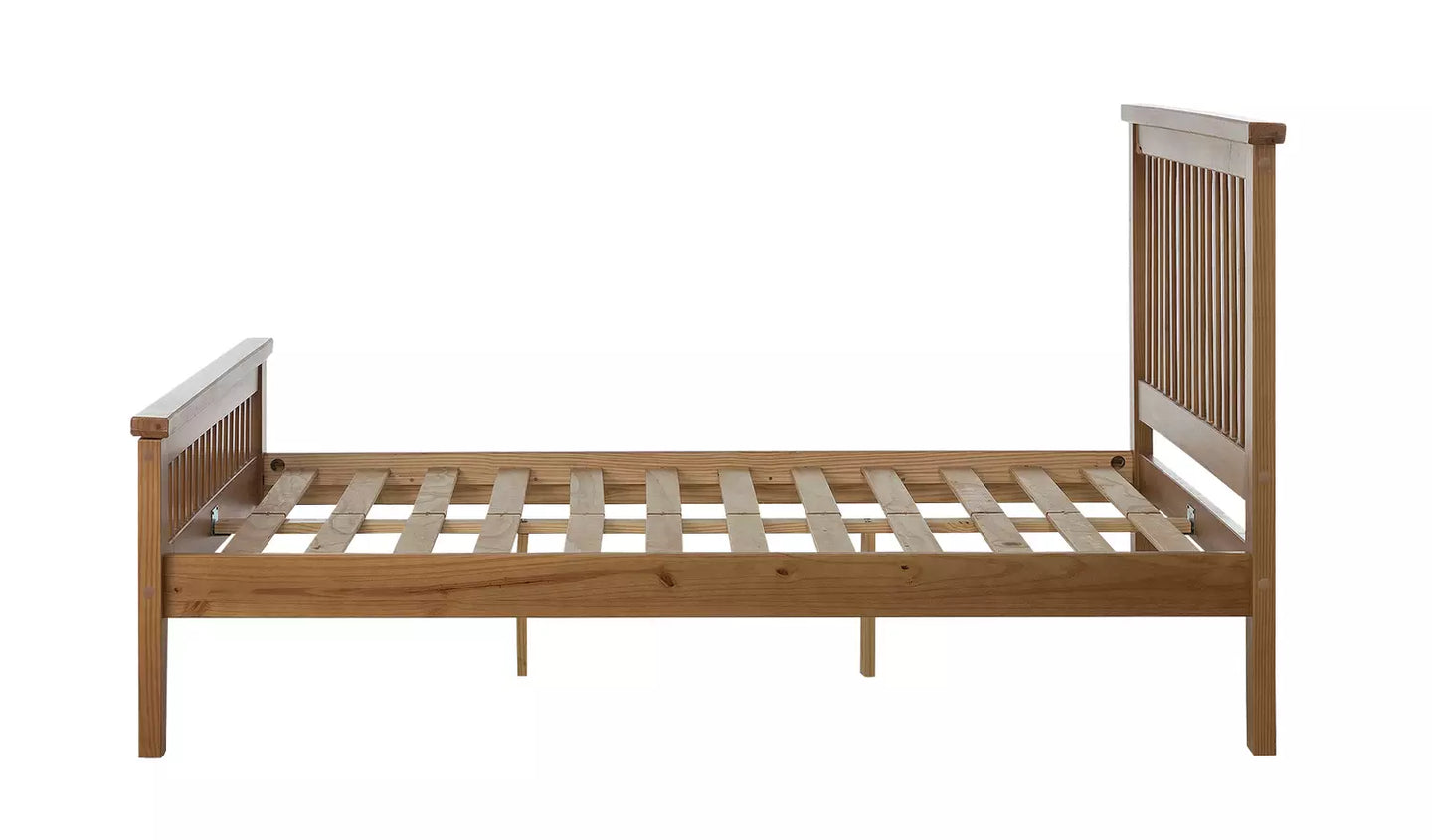 Aubrey Small Double Wooden Bed Frame - Oak Stain